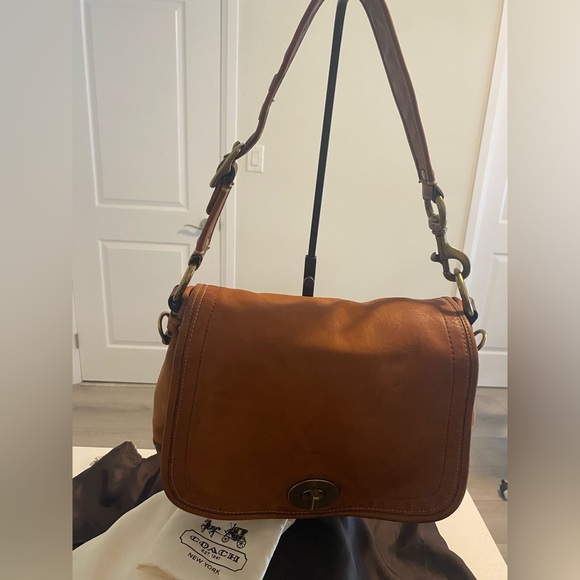 Coach Handbags - Coach Vintage Legacy 11134 65th Anniversary Saddle Bag Brown Leather Bag